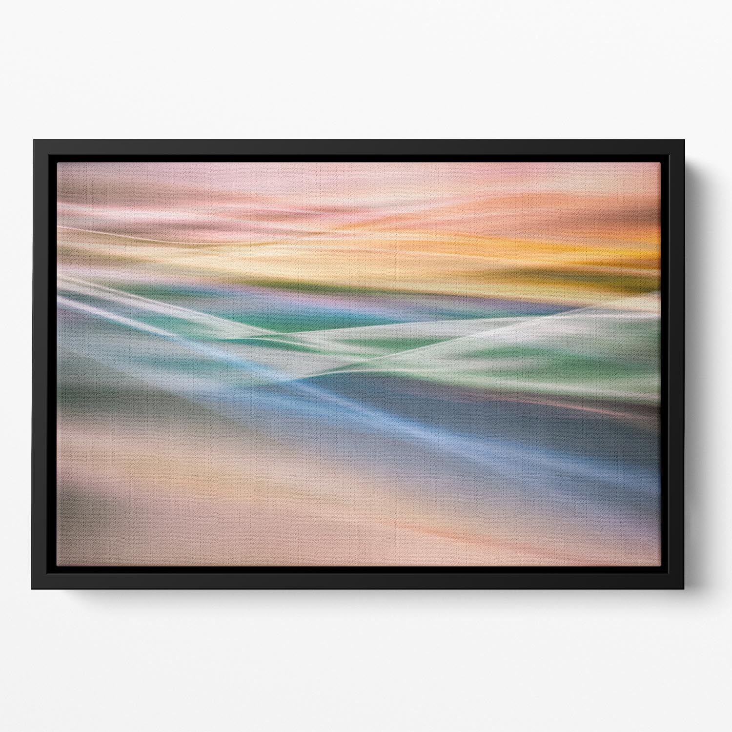 Coloured Waves Floating Framed Canvas - Canvas Art Rocks - 2