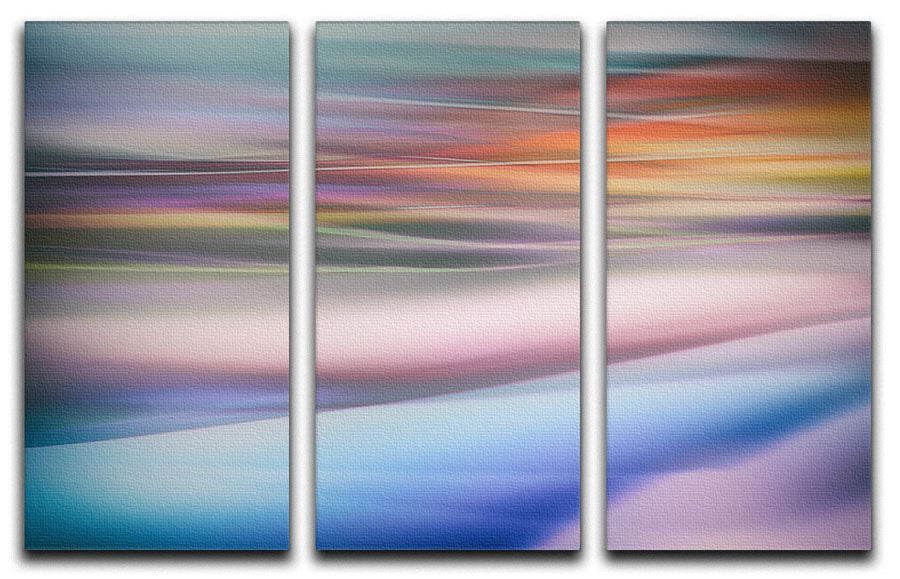 Coloured Waves 2 3 Split Panel Canvas Print - Canvas Art Rocks - 1