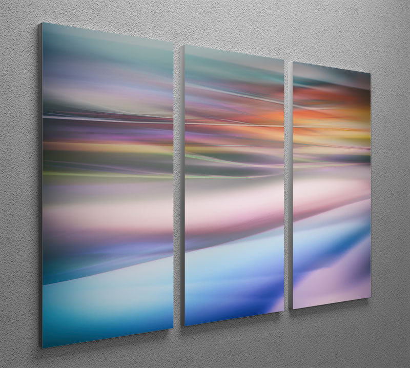 Coloured Waves 2 3 Split Panel Canvas Print - Canvas Art Rocks - 2