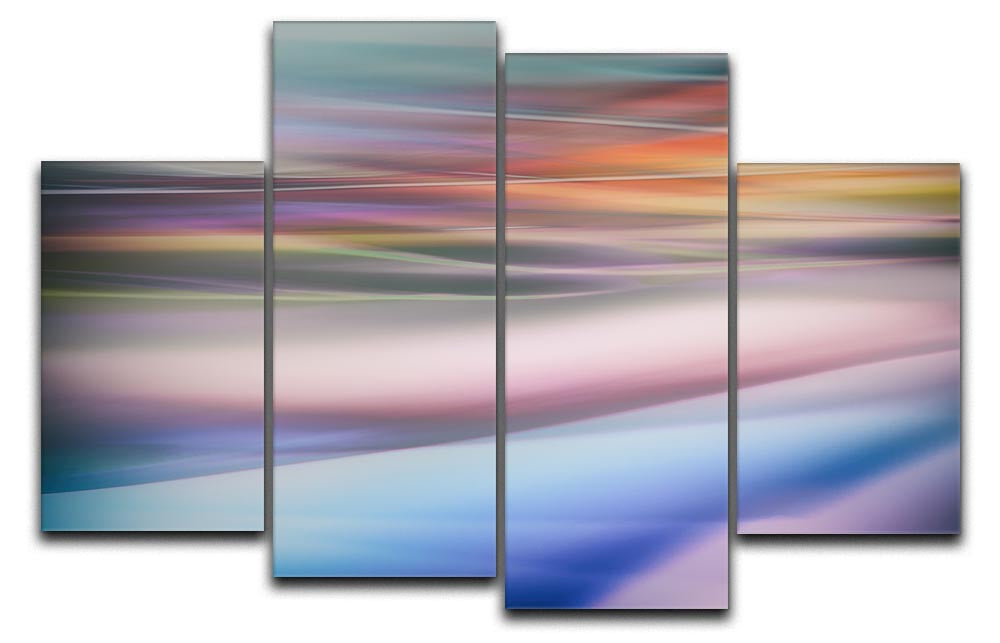 Coloured Waves 2 4 Split Panel Canvas - Canvas Art Rocks - 1