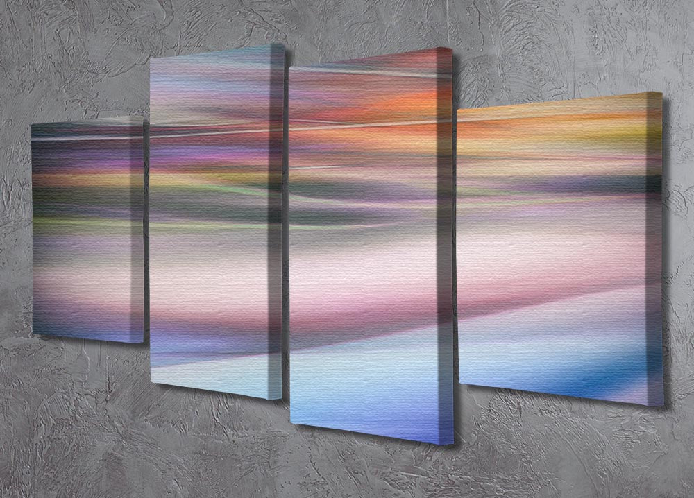 Coloured Waves 2 4 Split Panel Canvas - Canvas Art Rocks - 2