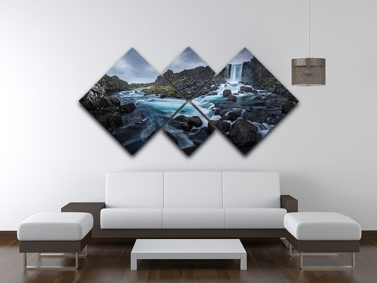 Between Continents 4 Square Multi Panel Canvas - Canvas Art Rocks - 3