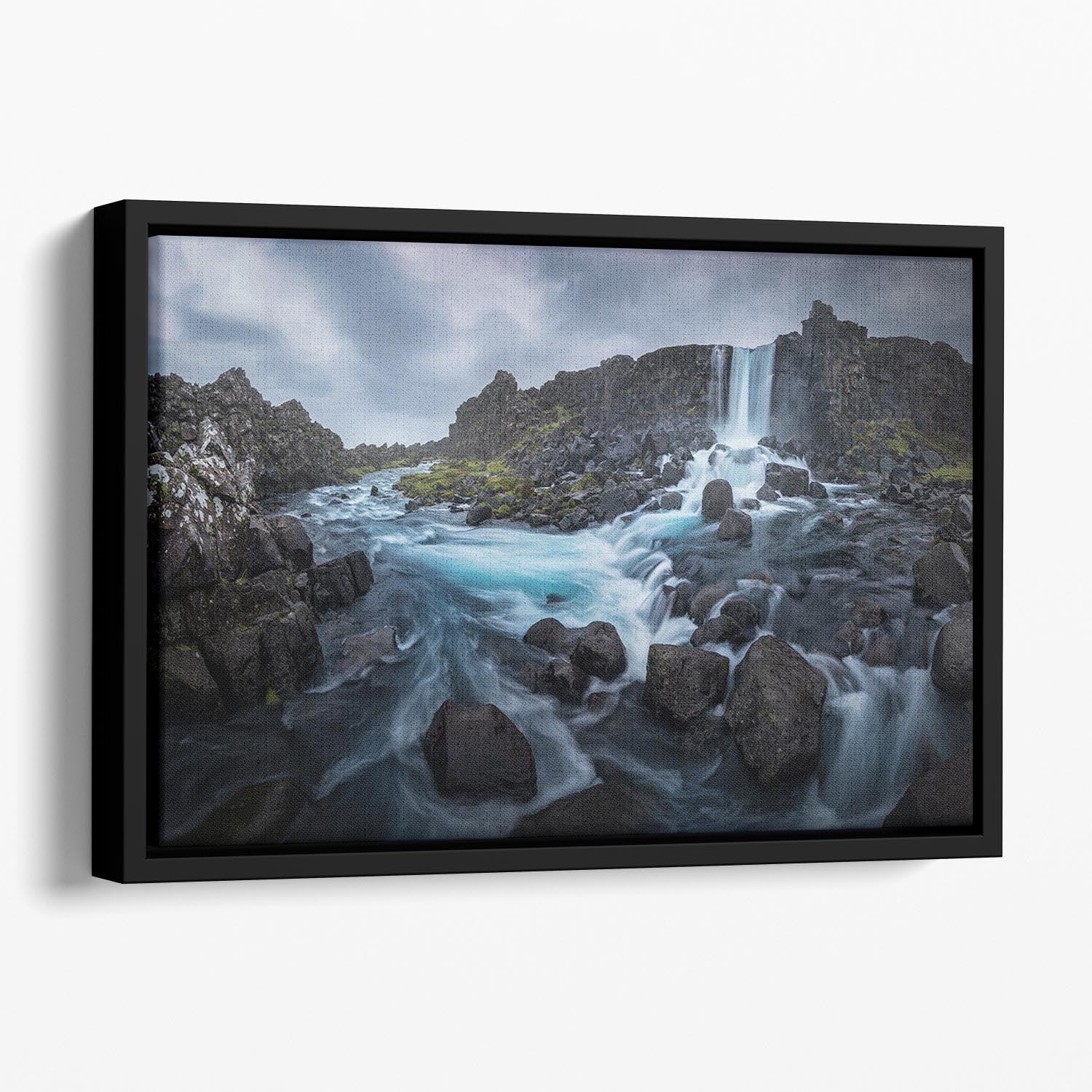 Between Continents Floating Framed Canvas - Canvas Art Rocks - 1