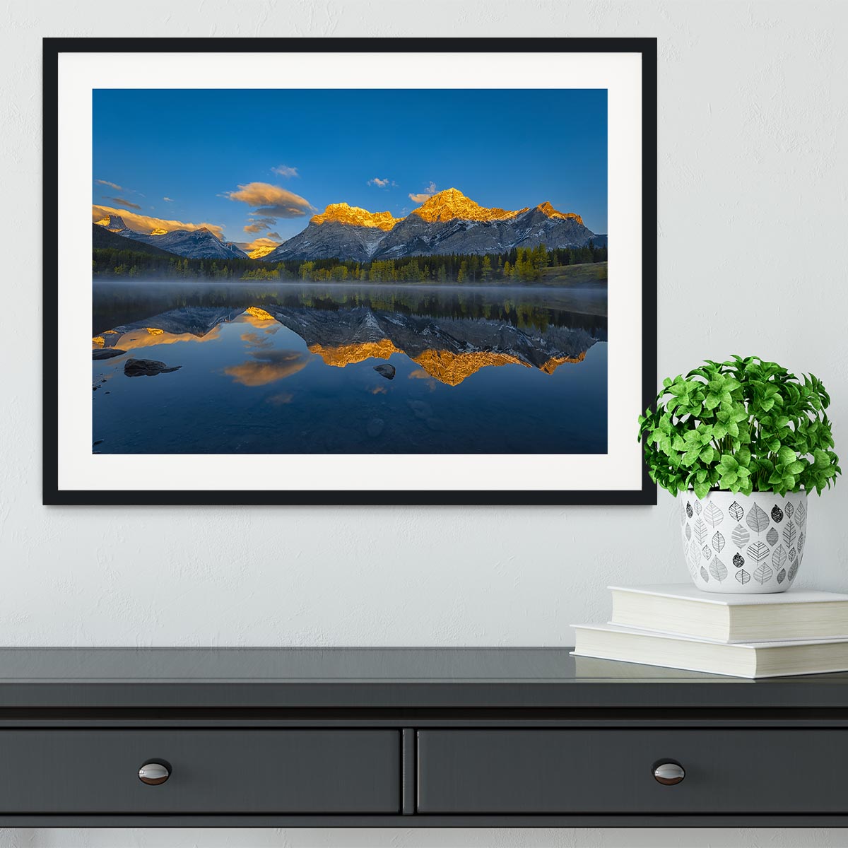 A Perfect Morning In Canadian Rockies Framed Print - Canvas Art Rocks - 1