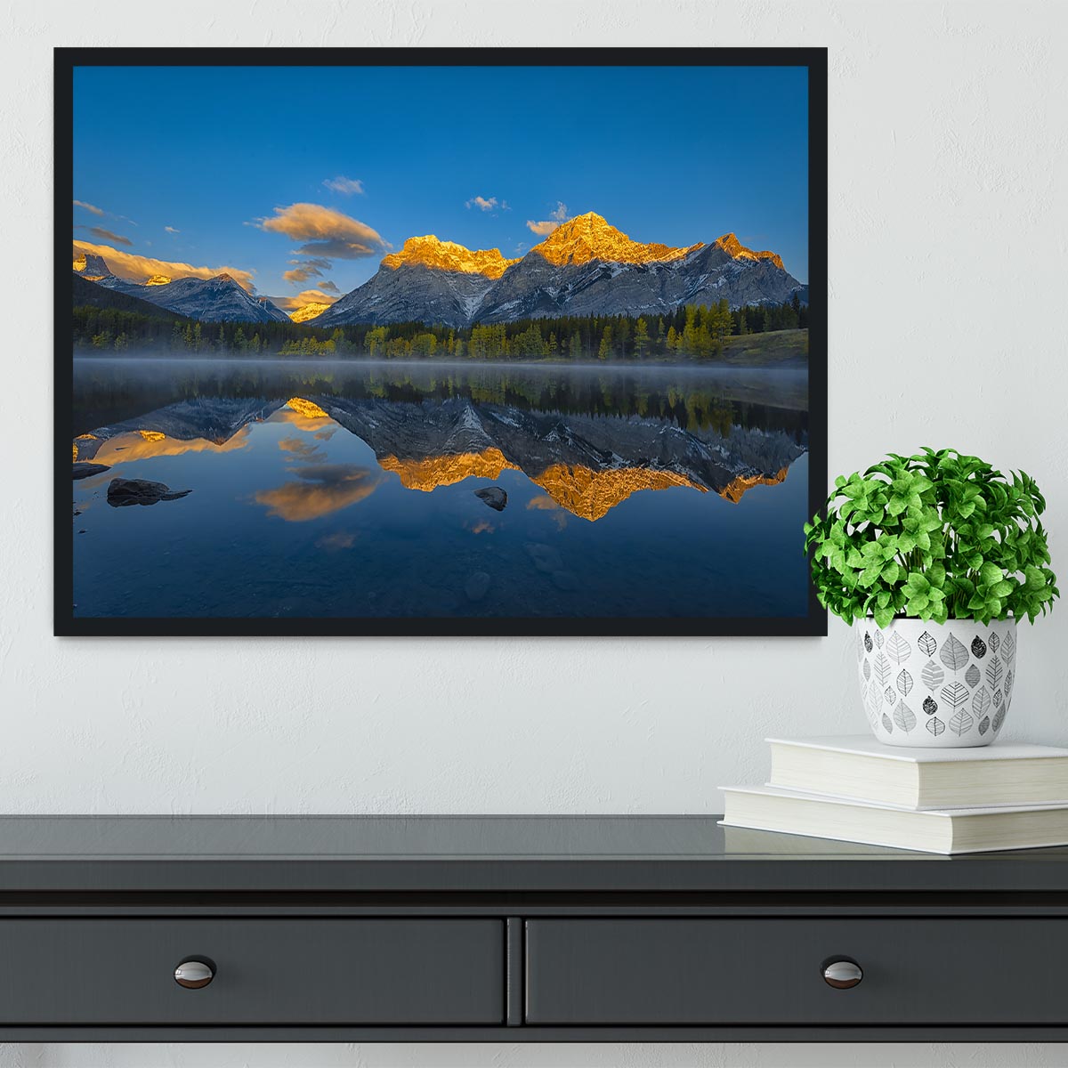 A Perfect Morning In Canadian Rockies Framed Print - Canvas Art Rocks - 2