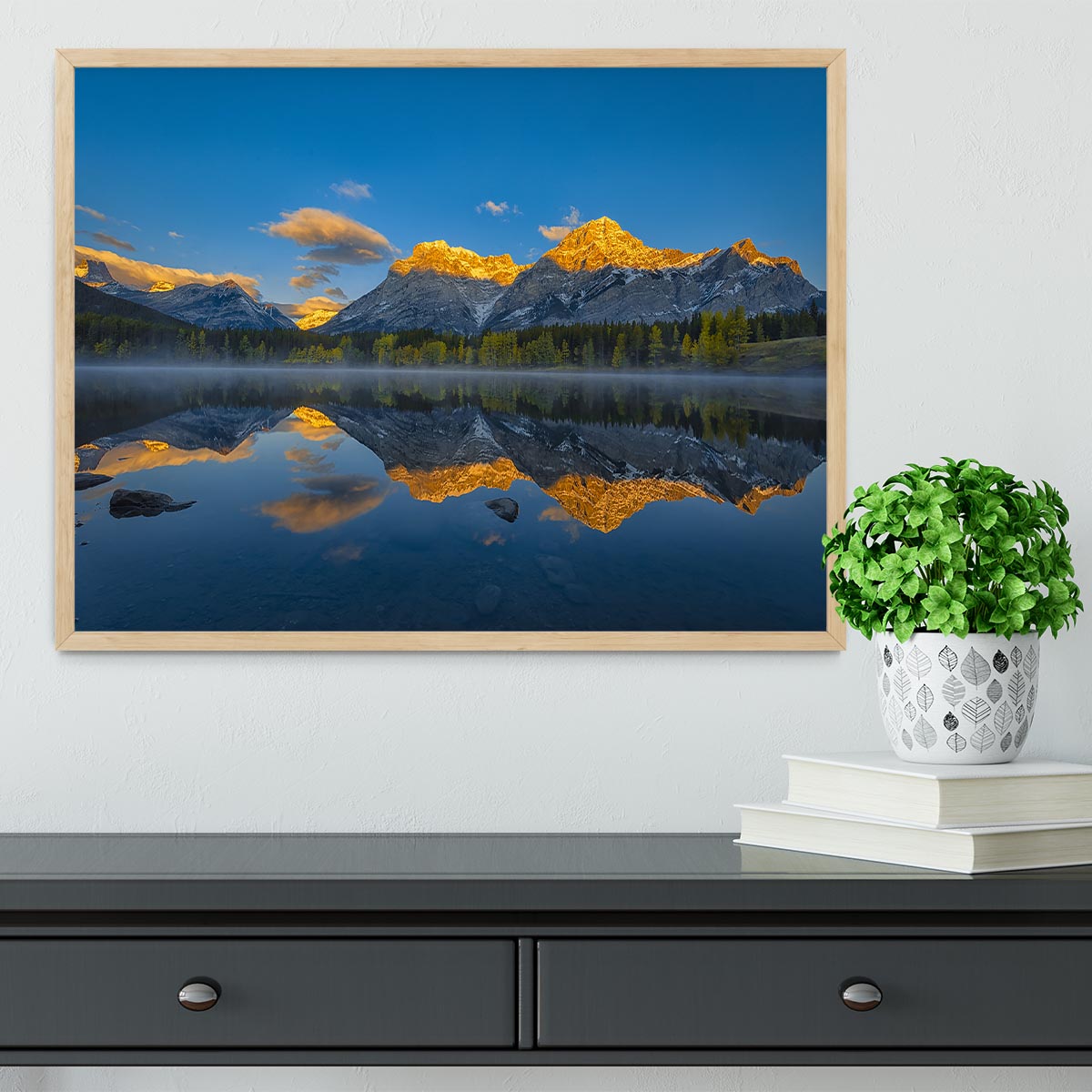 A Perfect Morning In Canadian Rockies Framed Print - Canvas Art Rocks - 4