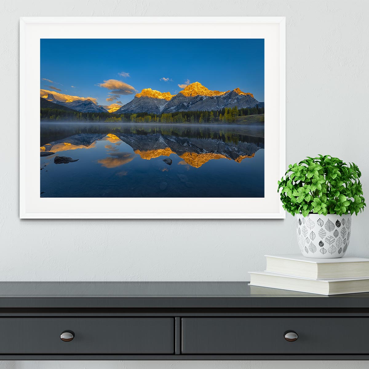 A Perfect Morning In Canadian Rockies Framed Print - Canvas Art Rocks - 5