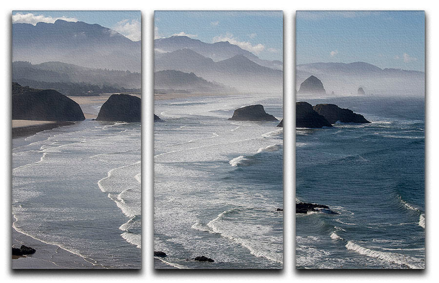 Morning View From Ecola Point 3 Split Panel Canvas Print - Canvas Art Rocks - 1