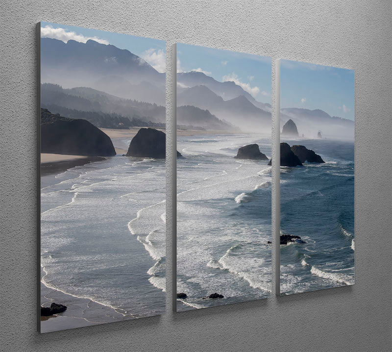 Morning View From Ecola Point 3 Split Panel Canvas Print - Canvas Art Rocks - 2