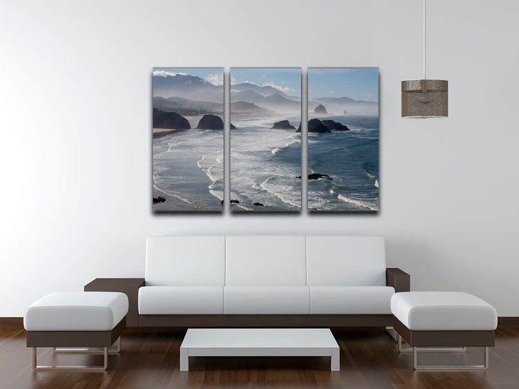 Morning View From Ecola Point 3 Split Panel Canvas Print - Canvas Art Rocks - 3