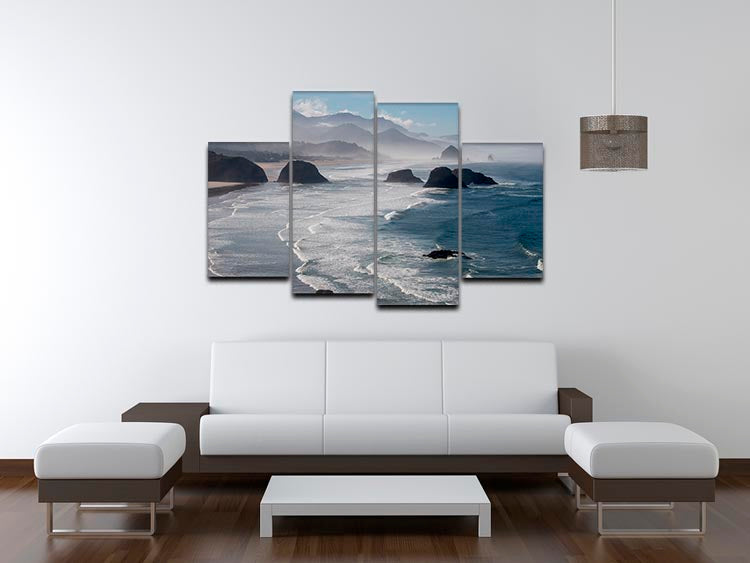 Morning View From Ecola Point 4 Split Panel Canvas - Canvas Art Rocks - 3