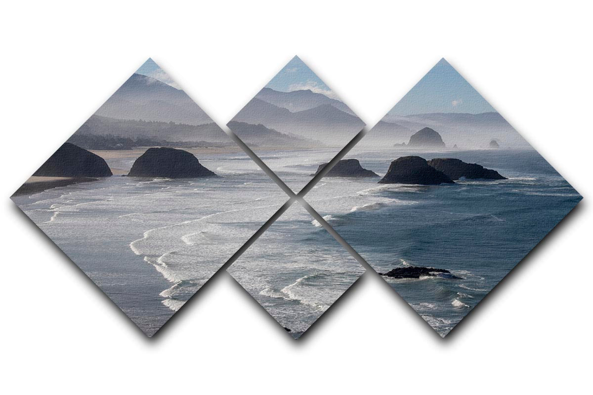 Morning View From Ecola Point 4 Square Multi Panel Canvas - Canvas Art Rocks - 1