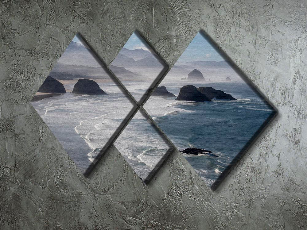 Morning View From Ecola Point 4 Square Multi Panel Canvas - Canvas Art Rocks - 2