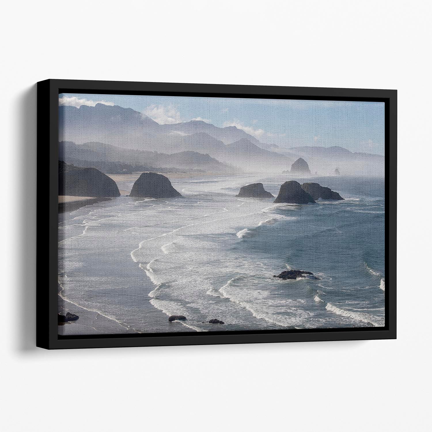 Morning View From Ecola Point Floating Framed Canvas - Canvas Art Rocks - 1