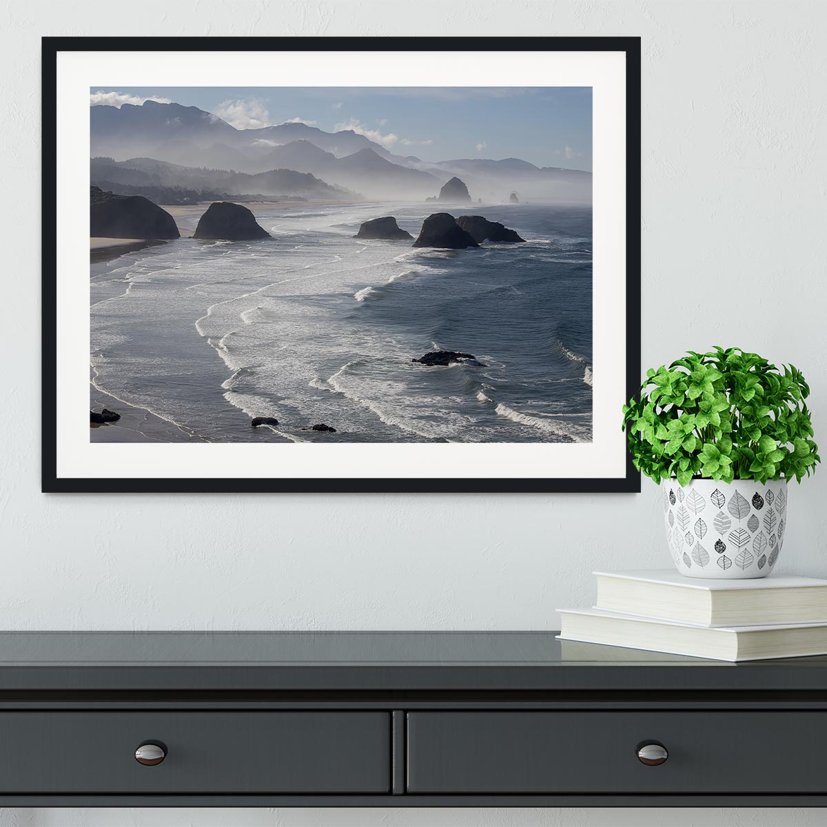 Morning View From Ecola Point Framed Print - Canvas Art Rocks - 1