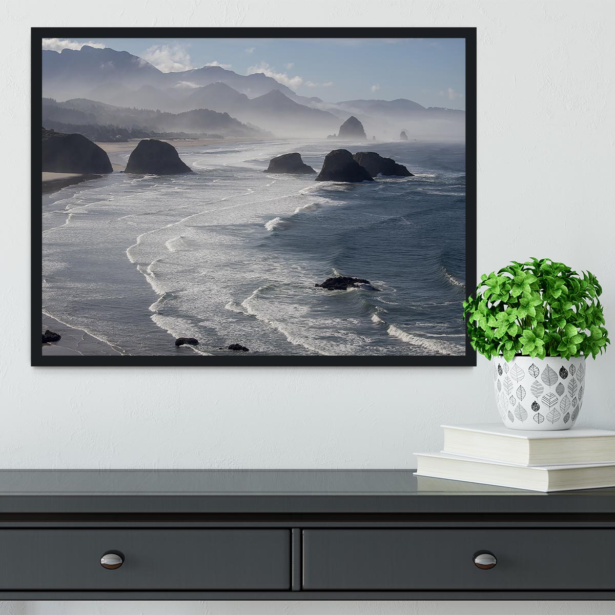 Morning View From Ecola Point Framed Print - Canvas Art Rocks - 2