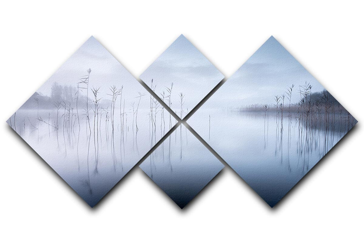 Silky Landscape Lake 4 Square Multi Panel Canvas - Canvas Art Rocks - 1