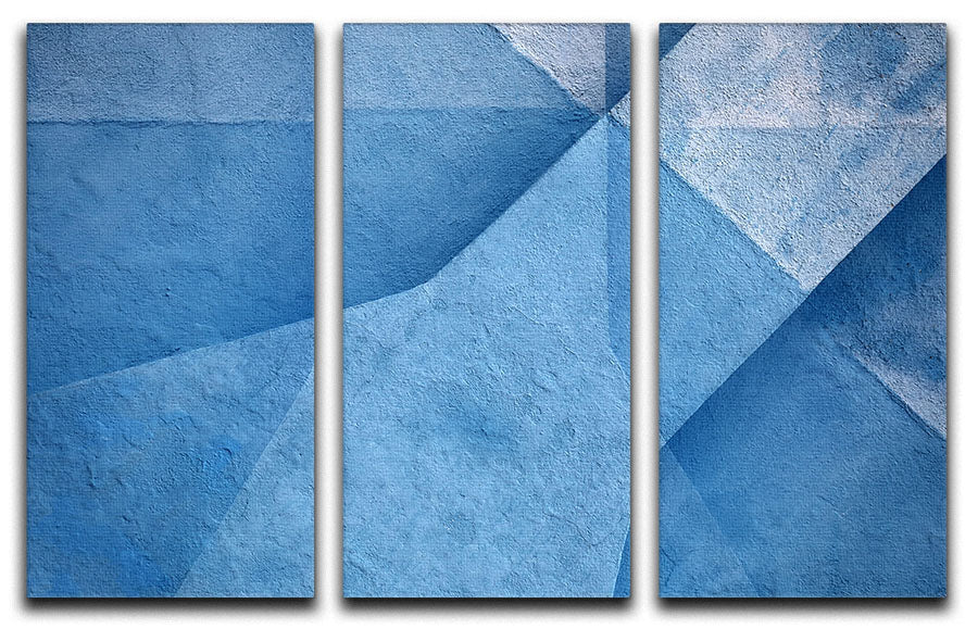 Blue Abstract 3 Split Panel Canvas Print - Canvas Art Rocks - 1