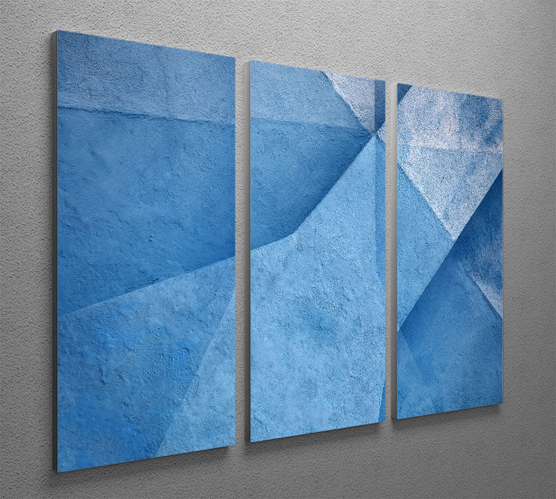 Blue Abstract 3 Split Panel Canvas Print - Canvas Art Rocks - 2