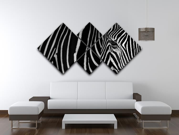 Zebra Pattern 4 Square Multi Panel Canvas - Canvas Art Rocks - 3