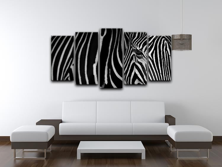 Zebra Pattern 5 Split Panel Canvas - Canvas Art Rocks - 3