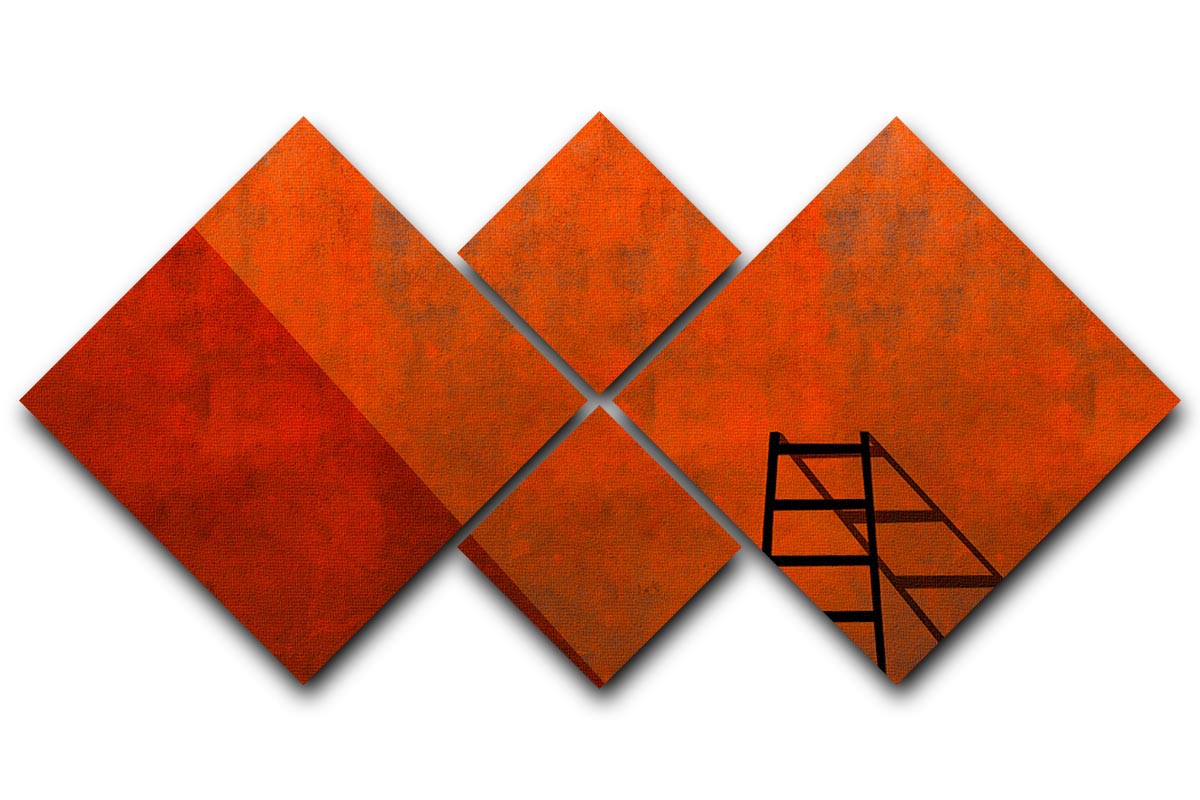 A Ladder And Its Shadow 4 Square Multi Panel Canvas - Canvas Art Rocks - 1