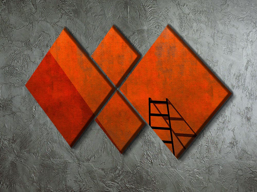 A Ladder And Its Shadow 4 Square Multi Panel Canvas - Canvas Art Rocks - 2