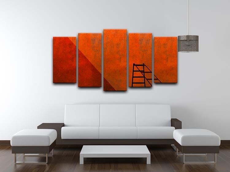 A Ladder And Its Shadow 5 Split Panel Canvas - Canvas Art Rocks - 3