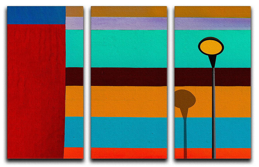Lamp And Striped Wall 3 Split Panel Canvas Print - Canvas Art Rocks - 1