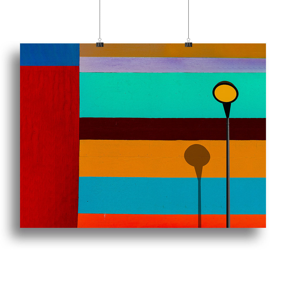 Lamp And Striped Wall Canvas Print or Poster - Canvas Art Rocks - 2