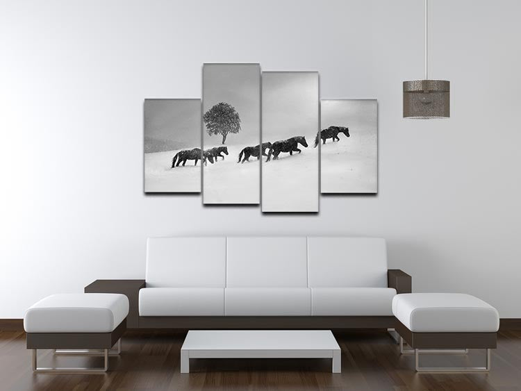 Icelandic Horses 4 Split Panel Canvas - Canvas Art Rocks - 3