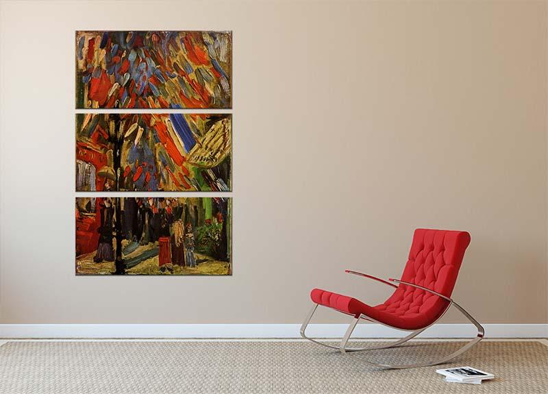 14 July in Paris by Van Gogh 3 Split Panel Canvas Print - Canvas Art Rocks - 2