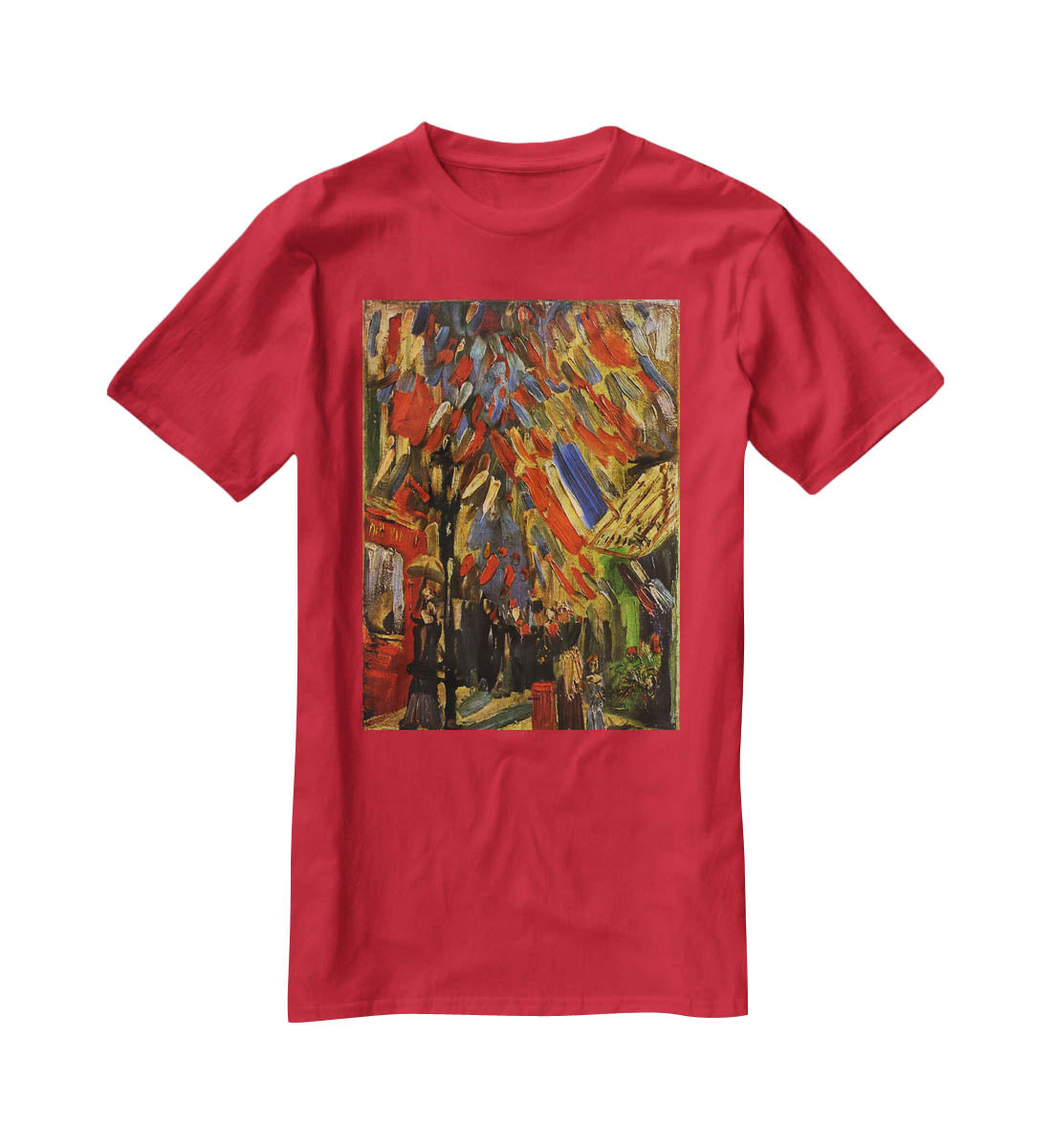 14 July in Paris by Van Gogh T-Shirt - Canvas Art Rocks - 4