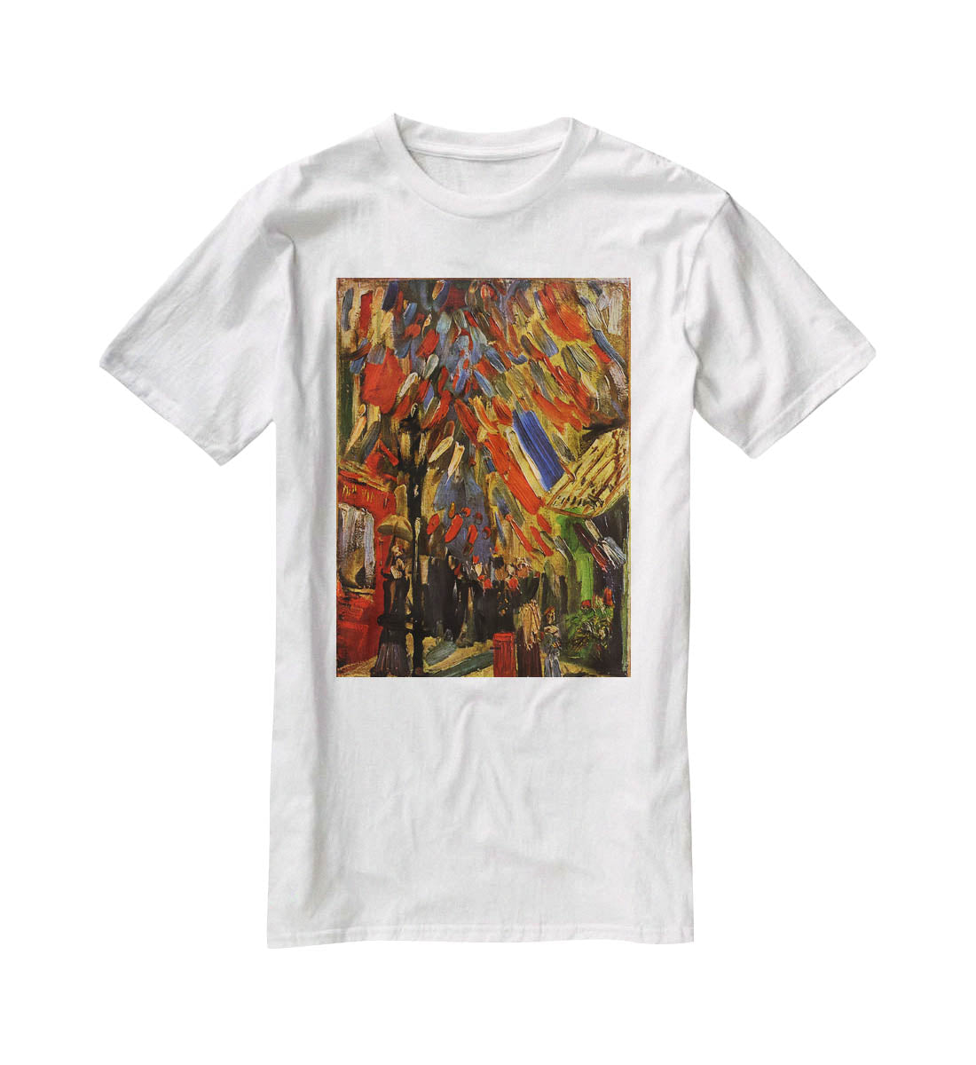 14 July in Paris by Van Gogh T-Shirt - Canvas Art Rocks - 5