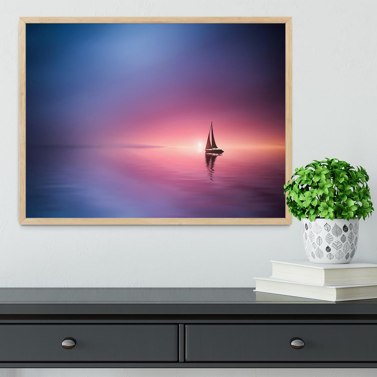 Sailing Across The Lake Toward The Sunset Framed Print - Canvas Art Rocks - 4