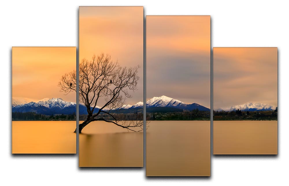 Morning Glow Of The Lake Wanaka 4 Split Panel Canvas - Canvas Art Rocks - 1