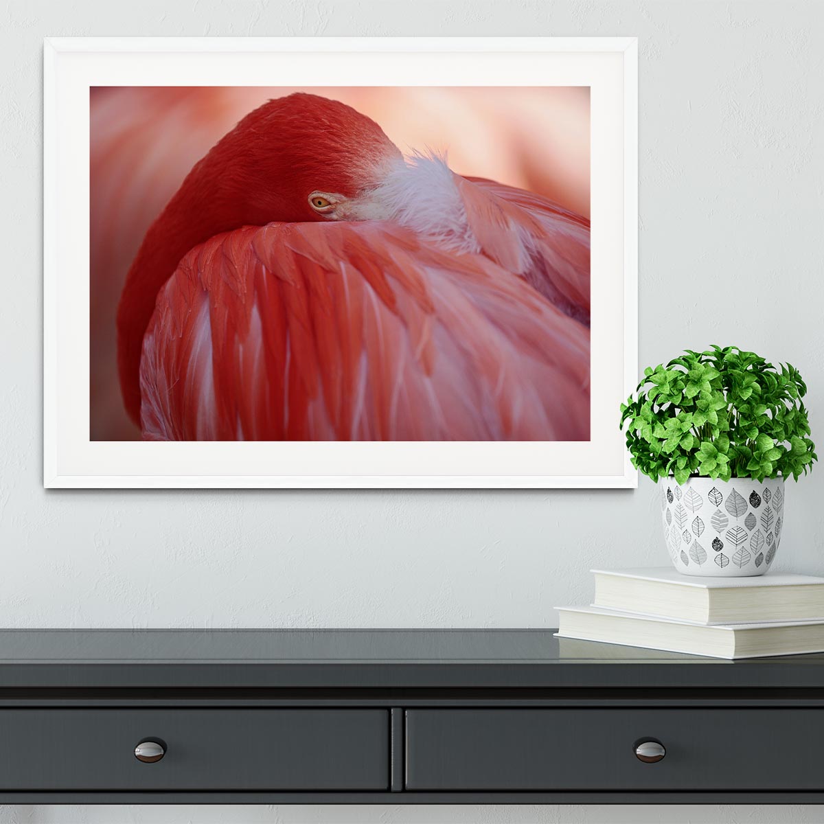 Red Flamingo Framed Print - Canvas Art Rocks - 5