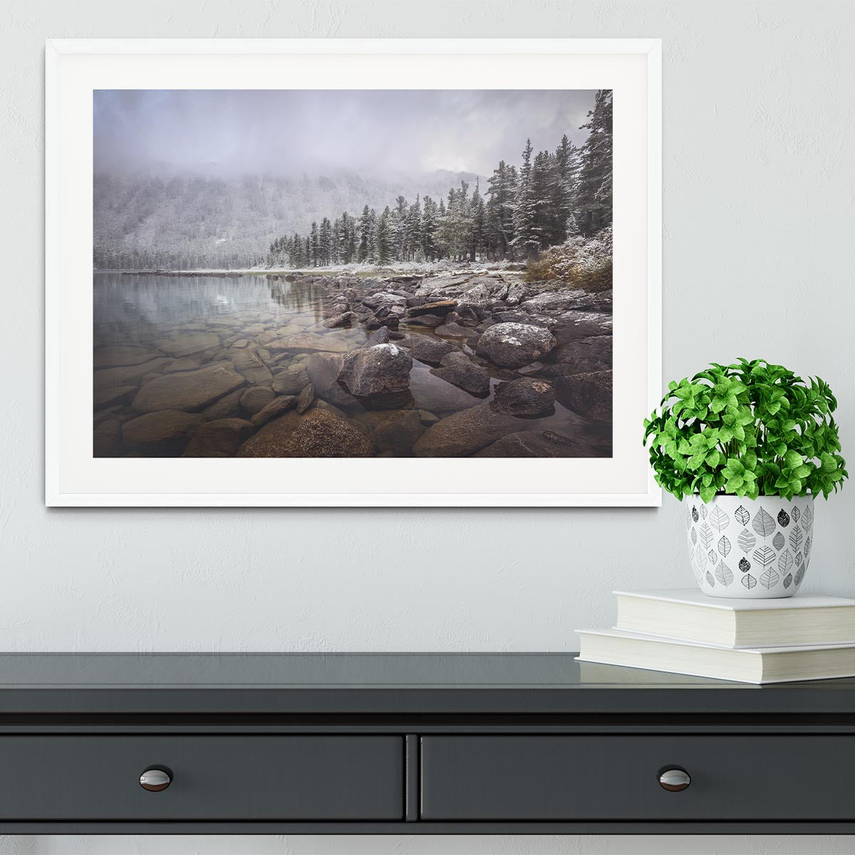Winter Rocks Framed Print - Canvas Art Rocks - 5