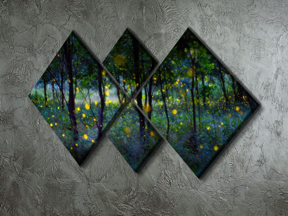 Magic Fireflies 4 Square Multi Panel Canvas - Canvas Art Rocks - 2