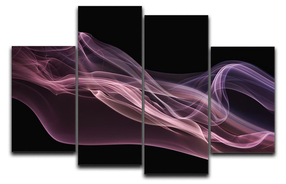 Floating Purple In Pink 4 Split Panel Canvas - Canvas Art Rocks - 1