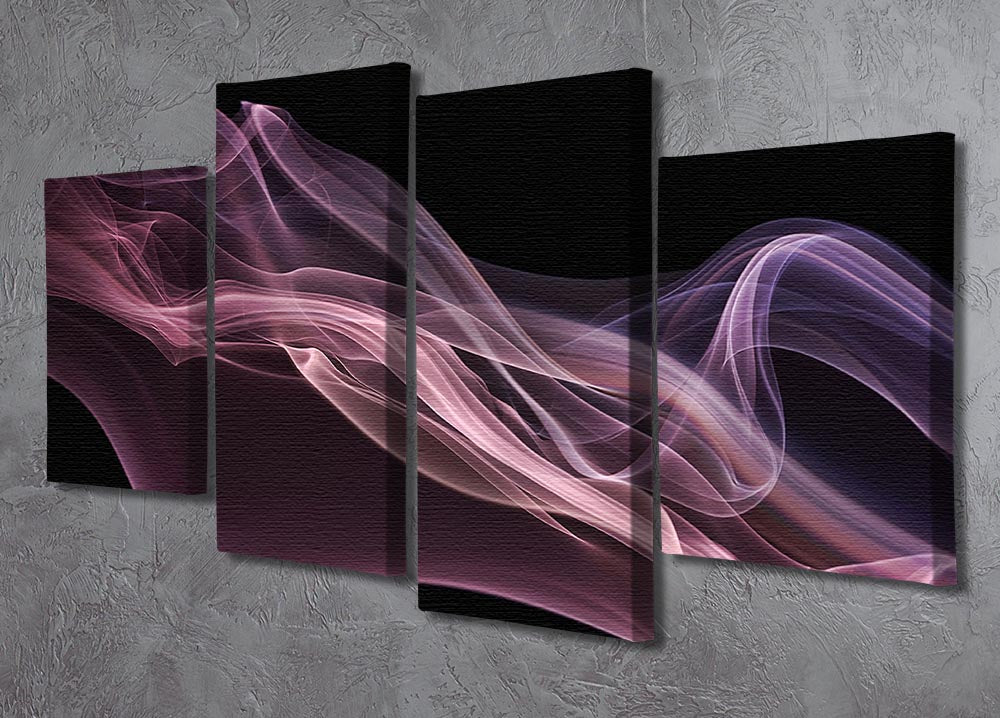 Floating Purple In Pink 4 Split Panel Canvas - Canvas Art Rocks - 2