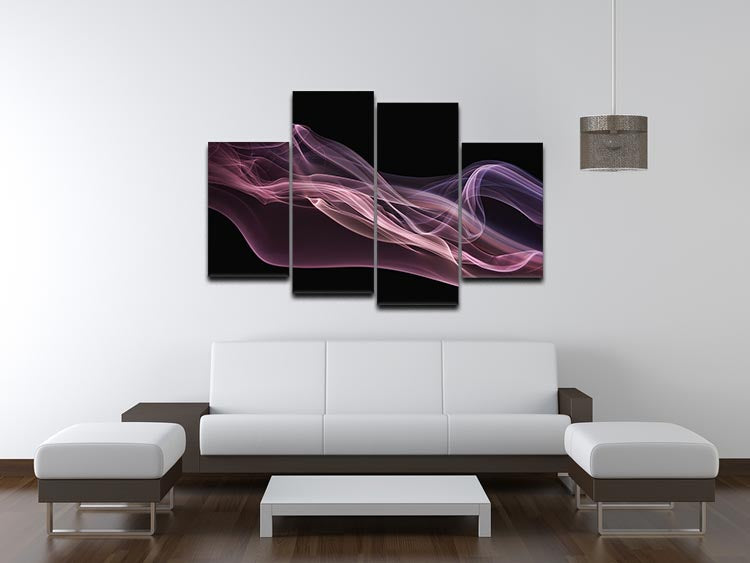Floating Purple In Pink 4 Split Panel Canvas - Canvas Art Rocks - 3