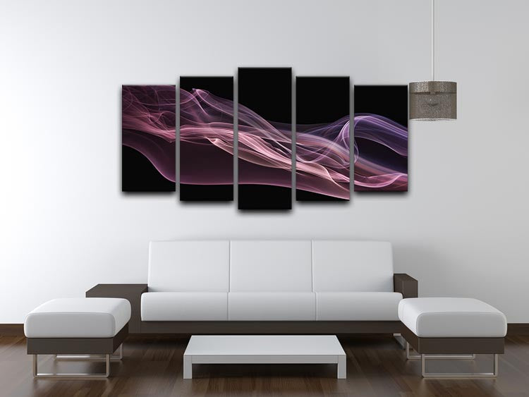 Floating Purple In Pink 5 Split Panel Canvas - Canvas Art Rocks - 3