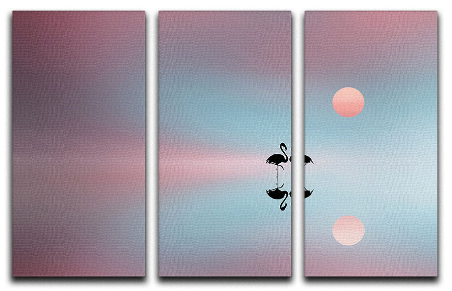 Flamingo 3 Split Panel Canvas Print - 1x - 1