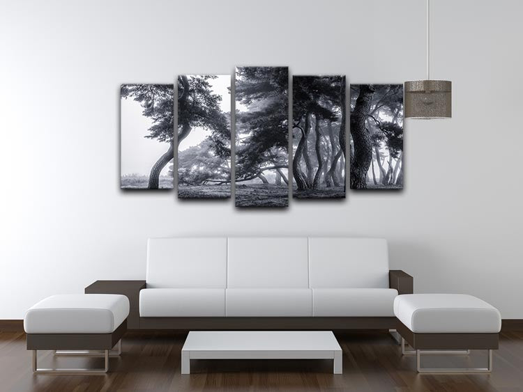 Pine Trees Dancing In The Fog 5 Split Panel Canvas - Canvas Art Rocks - 3