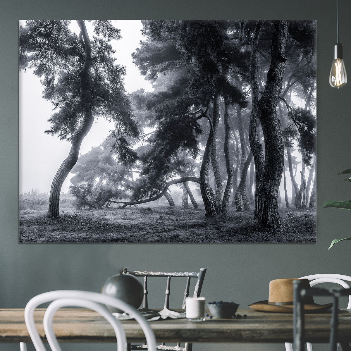 Pine Trees Dancing In The Fog Canvas Print or Poster - Canvas Art Rocks - 3