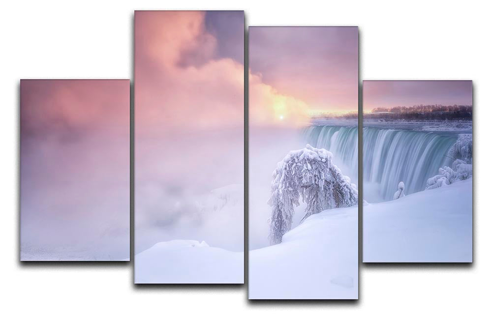 Sunrise At Niagara Falls 4 Split Panel Canvas - Canvas Art Rocks - 1