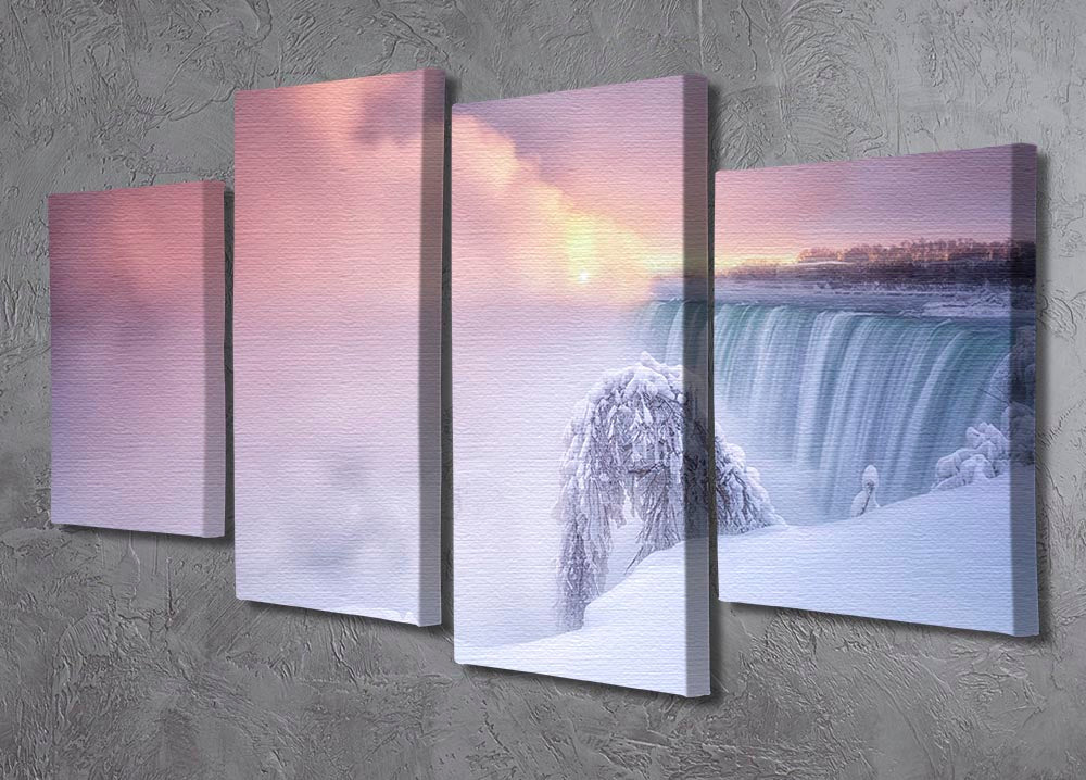 Sunrise At Niagara Falls 4 Split Panel Canvas - Canvas Art Rocks - 2