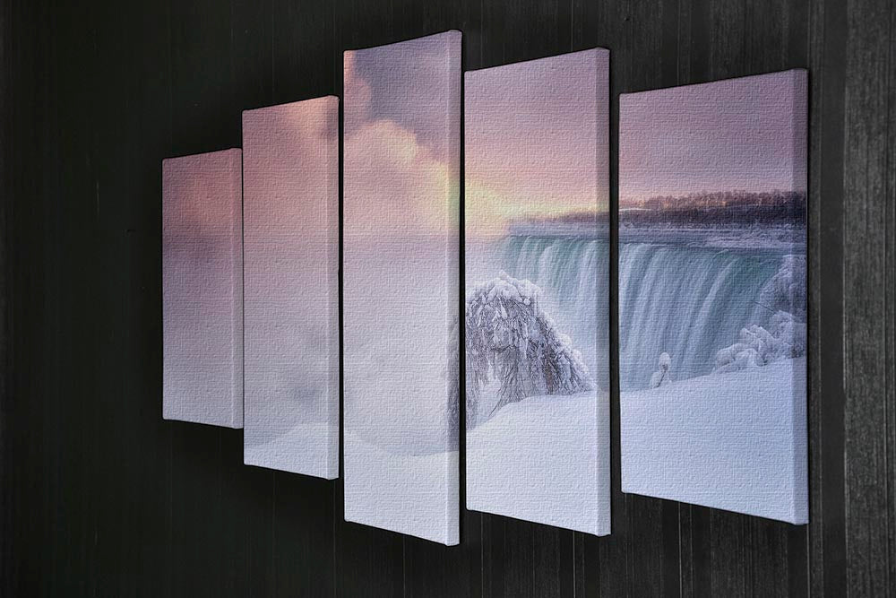 Sunrise At Niagara Falls 5 Split Panel Canvas - Canvas Art Rocks - 2