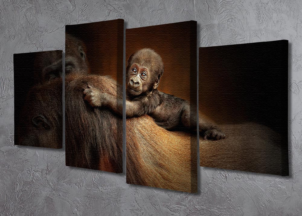 Baby Monkey 4 Split Panel Canvas - 1x - 2